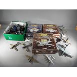 Corgi, Dinky, Ertl, and Others - Over 30 unboxed diecast, plastic model aircraft in various scales.