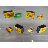 Matchbox Series Moko Lesney - four early period diecast models No 17, 18 (yellow),