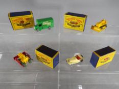 Matchbox Series Moko Lesney - four early period diecast models No 17, 18 (yellow),