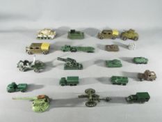 A collection of unboxed diecast military vehicles to include Budgie, Britains, Crescent, Corgi,