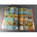 A Pokémon file containing a large quantity of Pokémon cards, in excess of 300 cards.
