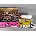 Tamiya - in excess of 50 Tamiya Color 10ml jars of acrylic paint - a mix of various colours,