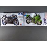 Tamiya Japan - two Tamiya Japan 1/12 scale Motorcycle Series model motorcycles to include Kawasaki
