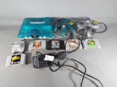 Nintendo - A Nintendo N64 games console, two controllers,