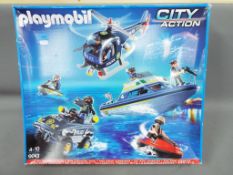 Playmobil City Action model kit with underwater motor #9043 in factory sealed box.