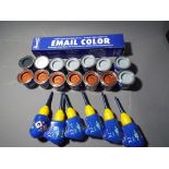 Revell Enamel Paints - a quantity of 20 Email Color 14 ml enamel paint tins for model building of