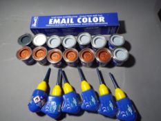 Revell Enamel Paints - a quantity of 20 Email Color 14 ml enamel paint tins for model building of