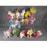 My little Pony - sixteen vintage My Little Ponies and a vintage troll