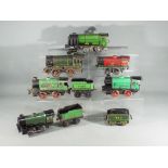 Hornby - A collection of six Hornby O gauge clockwork locomotives, some with tenders.