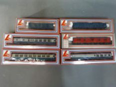 Lima - Six boxed OO gauge coaches by Lima, models appear NM in original boxes.