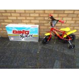Dino - A boxed Dino 12" inch frame Disney Pixar Lightning McQueen childrens bicycle.