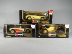 Burago / Bburago - three 1:18 scale models comprising Chevrolet Corvette 1957,