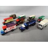 Corgi - Nine unboxed vehicles by Corgi to include Ever Ready Batteries Tanker, Army Ambulance,