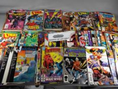 A collection of DC and Marvel comics to include Cage, The Mighty Thor, The defenders, Superman,