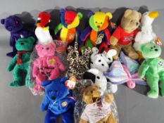A box of Ty beanie babies and similar.