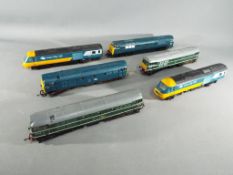 Six unboxed OO gauge diesel locomotives to include Hornby, Triang, Airfix and Lima.