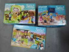 Playmobil - Three unused, unopened boxes of Playmobil 'Spirit Riding Free' sets including # 70121,