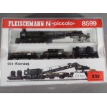 Fleischmann - A Fleischmann N gauge Piccolo 90t - Kranzug, # 8599.