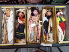 Pelham - Five Pelham Puppets to include a SS Gypsy girl, SL Winged Fairy, SS Tyrolean Boy,