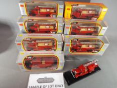 LOMO-AVM (USSR) - Eight 1:43 scale diecast model motor Fire Tenders contained in original window