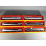 Hornby - six OO gauge Pendolino passenger carriages, comprising trailer standard open R4272,