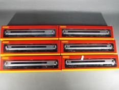 Hornby - six OO gauge Pendolino passenger carriages, comprising trailer standard open R4272,