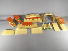 Hornby Dublo - a quantity of OO gauge diecast scenics to include station buildings, signal box,