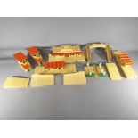 Hornby Dublo - a quantity of OO gauge diecast scenics to include station buildings, signal box,