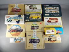 Corgi - Eleven mint and boxed Corgi buses and coaches, both singles and sets,