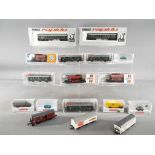 N gauge - A collection of N gauge rolling stock and vehicles to include Fleischmann, Roco,