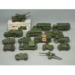 Dinky Toys - A collection of 16 predominately unboxed diecast military vehicles.