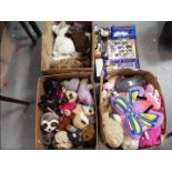 A large collection of childrens soft toys with some boxed diecast vehicles (4)