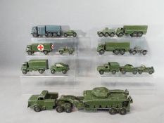 Dinky - A quantity of unboxed, playworn diecast military vehicles by Dinky.