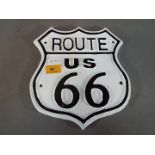 A cast iron Route 66 wall plaque (yr66)