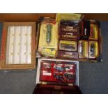 A quantity of diecast models by Corgi, tinplate clockwork models,