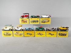 Matchbox - Nine diecast model motor vehicles from the Matchbox Models of Yesteryear series to