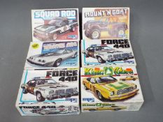 MPC - Six boxed 1:24 scale model kits by MPC.
