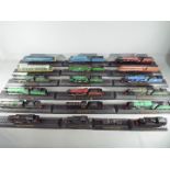 A quantity of static models of locomotives on plinths, models are unboxed, condition G to E.