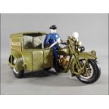 A cast iron post office motorcycle and rider (xmotc)