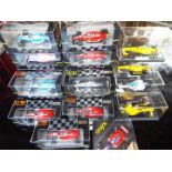 Onyx - 22 diecast model F1 racing cars with driver figures in rigid transparent cases,