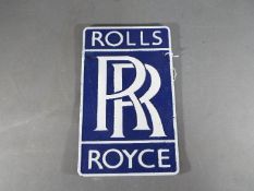 A cast iron Rolls Royce wall plaque,