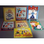 Popeye - A collection of metal wall signs relating to Popeye, seven in total.