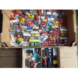 Two boxes containing a large collection of unboxed model motor vehicles [2]