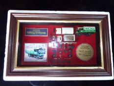 Matchbox Models of Yesteryear - a wall mounted display cabinet 'Yorkshire Steam Wagon' showing