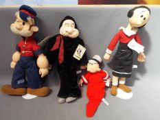 Popeye - Four vintage dolls / figures depicting characters from Popeye by 'Presents',