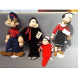 Popeye - Four vintage dolls / figures depicting characters from Popeye by 'Presents',