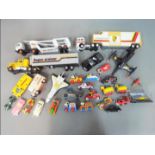 A quantity of unboxed, playworn diecast model vehicles to include Corgi, Dinky, Matchbox,