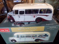 Sun Star - a 1:24 scale diecast model Bedford OB Duple Vista Coach 1949 issued in a limited edition,
