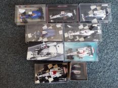 Minichamps - A collection of 8 F1 diecast model racing cars in 1:43 scale plus a 1:8 scale Keke