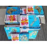 Waddington's shaped Jig-Map, interlocking jig-saws of countries and continents, 19 boxed sets,